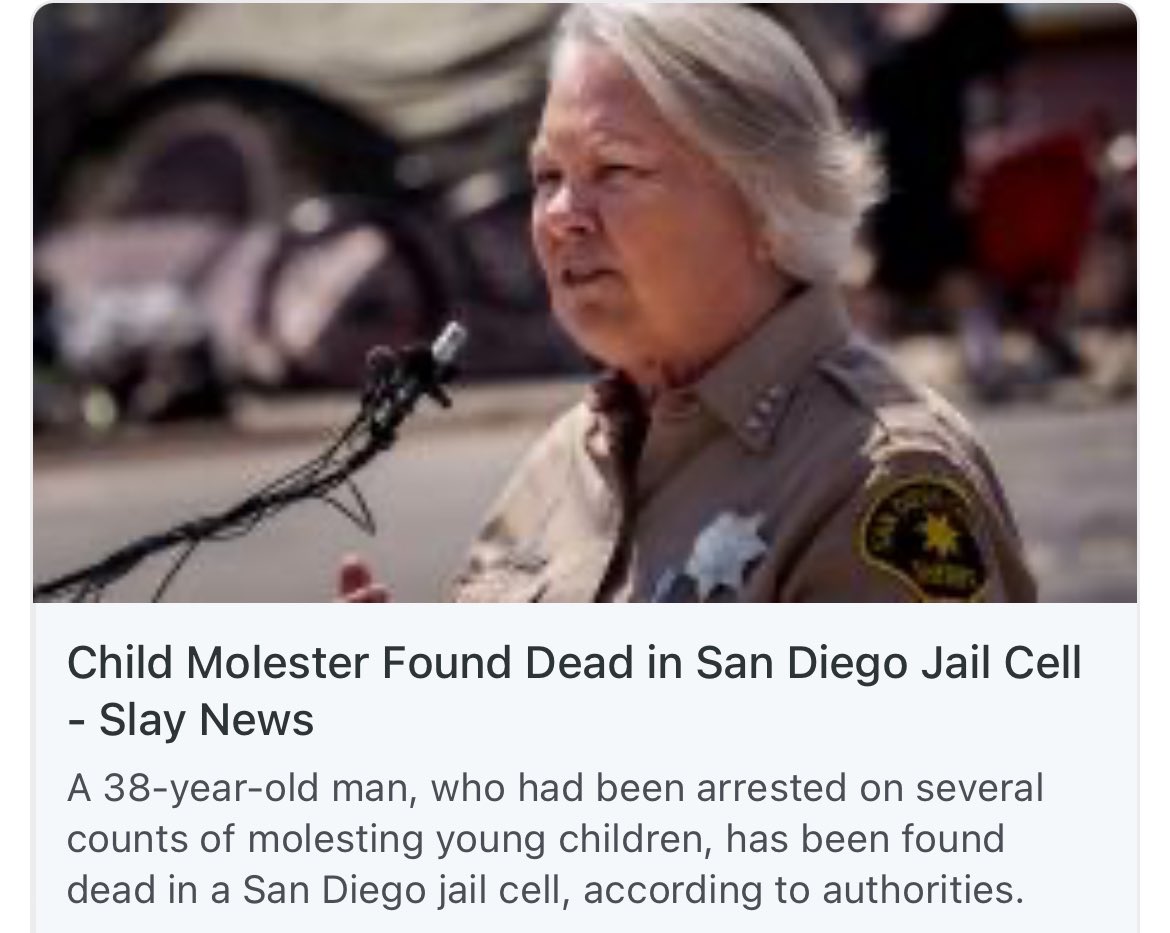 38yr old child molester found dead in his jail cell. Who loves a happy ending? 😃🙋‍♀️