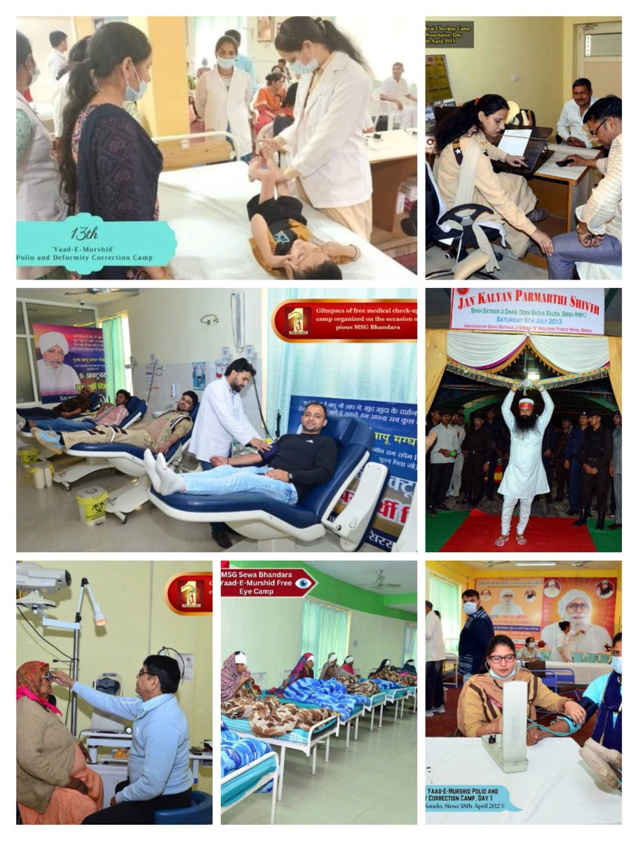 To bring happiness in unhappy lives, Free Medical Camps are organized every month in Dera Sacha Sauda. With the inspiration of Ram Rahim ji, #FreeMedicalAid is given to every needy, which often helps in quick diagnosis of diseases.