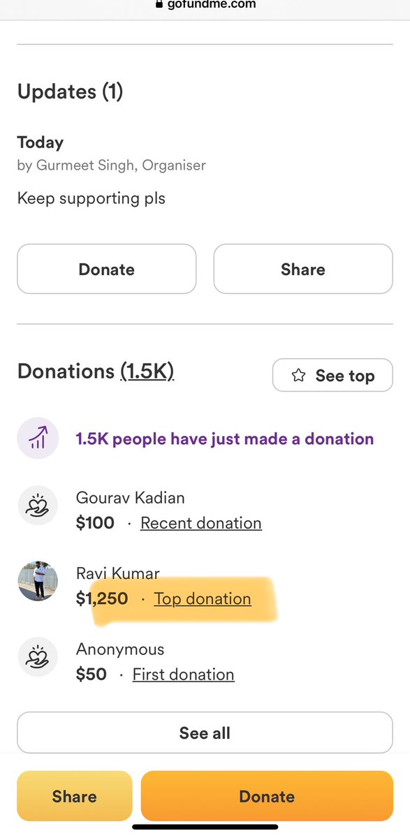 A go fund me page has been set up for Navjeet Singh family back in Punjab & for his repatriations 

Top donor is Mr Ravi Kumar with $1250 

Whilst Khalistanis are blaming Indians for the murder in Melb, Indians are coming to help

Thank you Ravi Ji 🙏🙏

gofund.me/1b65817d