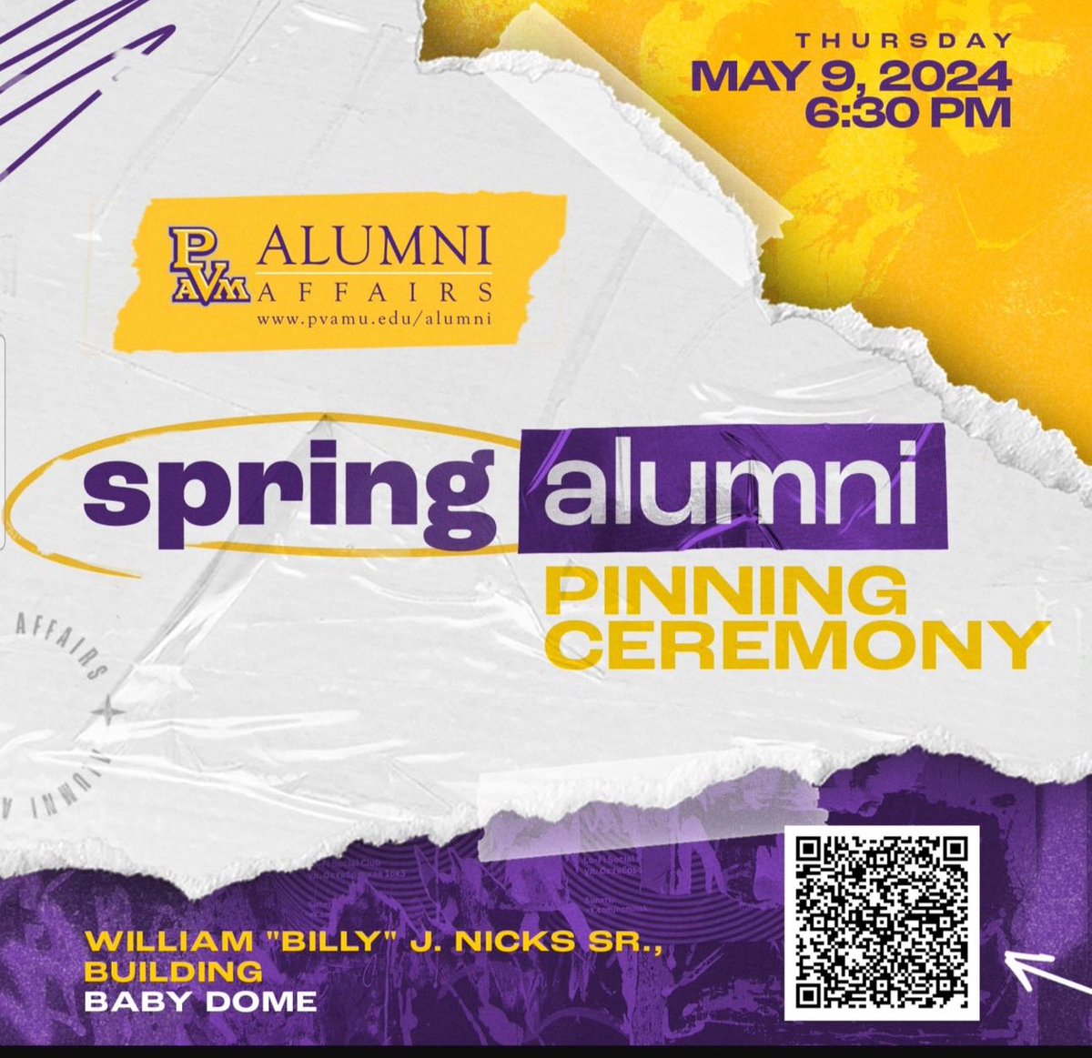 PVAMU's tweet photo. Calling all Spring 2024 Graduates! Get ready to join us tomorrow for the highly anticipated Alumni Pinning Ceremony🎓🐾! Tomorrow will be a bittersweet moment as we bid farewell to our time together, but we know you’re ready for your new journey 👏🏾🥲!👇🏿 https://t.co/sG7tYermly