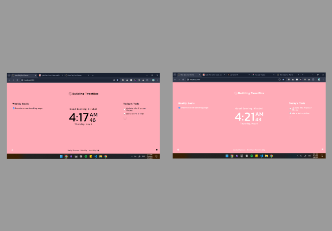 What else are you doing if you're not waking up at 4 am and working on your side project?

jokes aside. I can't decide between the two 

let me know which one you like