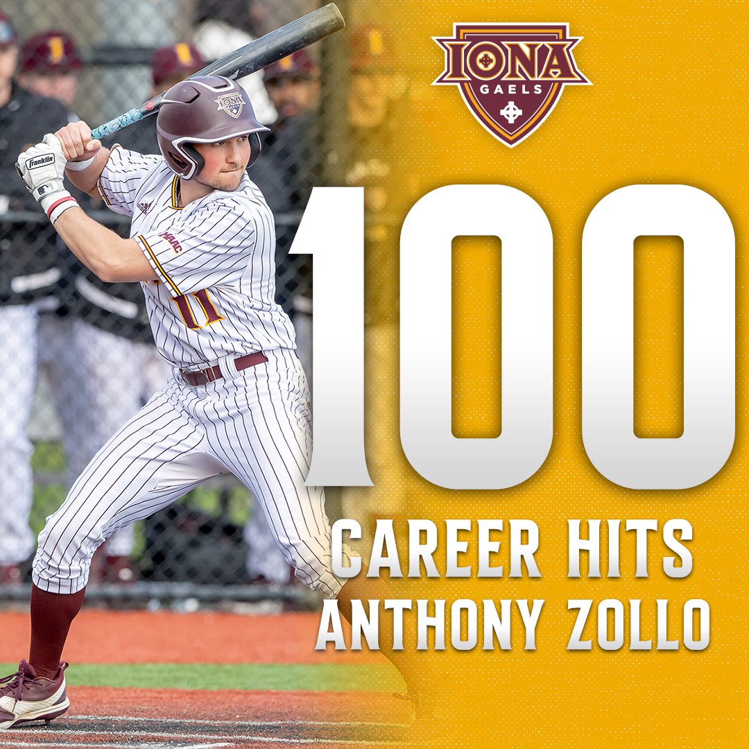 𝘾𝘼𝙍𝙀𝙀𝙍 𝙈𝙄𝙇𝙀𝙎𝙏𝙊𝙉𝙀 A leadoff single in the top of the fifth inning tonight at Yale was the 100th career hit for Anthony Zollo! Congrats Anthony! 👏 #GaelNation