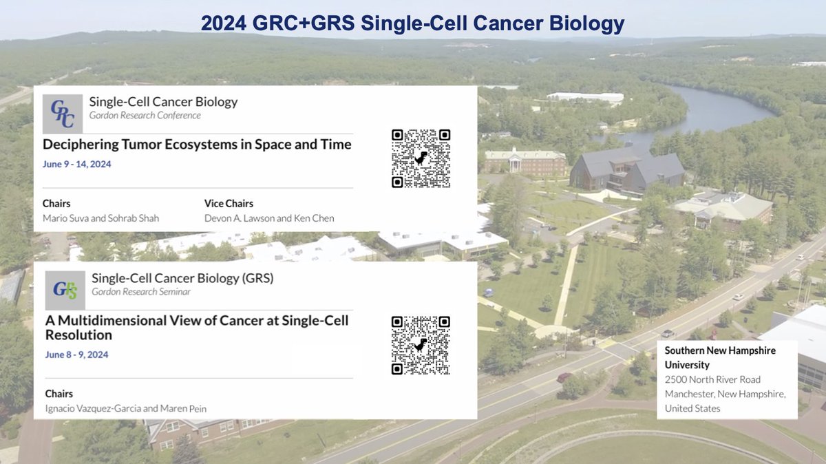 Ignacio Vázquez (@ivazquezgarcia) on Twitter photo We are only one month away from the <a href="/GordonConf/">Gordon Research Conferences</a> GRC+GRS in Single-Cell Cancer Biology!
We have a fantastic program lined up! A few spots left. Register now!
🔥 GRS: June 8-9 (early career)🔥
grc.org/single-cell-ca…
🔥 GRC: June 9-14 (main conference) 🔥
grc.org/single-cell-ca… We are only one month away from the <a href="/GordonConf/">Gordon Research Conferences</a> GRC+GRS in Single-Cell Cancer Biology!
We have a fantastic program lined up! A few spots left. Register now!
🔥 GRS: June 8-9 (early career)🔥
grc.org/single-cell-ca…
🔥 GRC: June 9-14 (main conference) 🔥
grc.org/single-cell-ca…