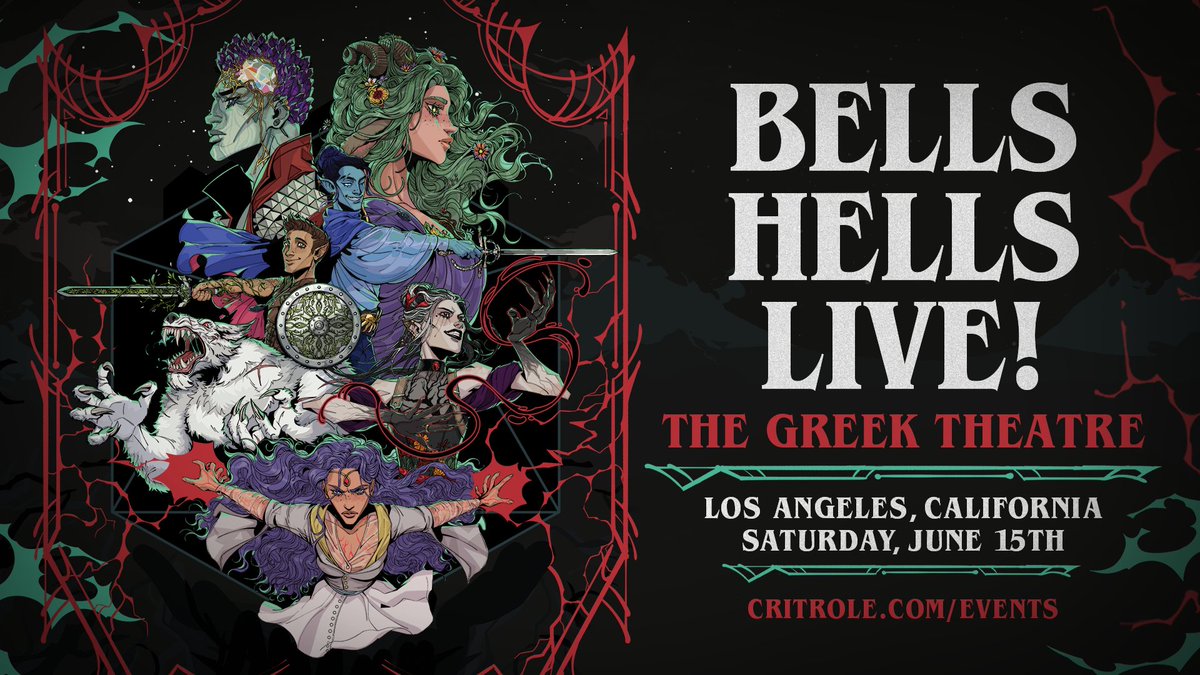 WATCH BELLS HELLS LIVE! 🔔🔥 Join us June 15th at the dazzling @Greek_Theatre for Campaign 3, Episode 98 of #CriticalRole with master of ceremonies @BrennanLM! Presale for Beacon members begins May 20th at 10am PT! LEARN MORE ⬇️ critrole.com/event/bells-he…