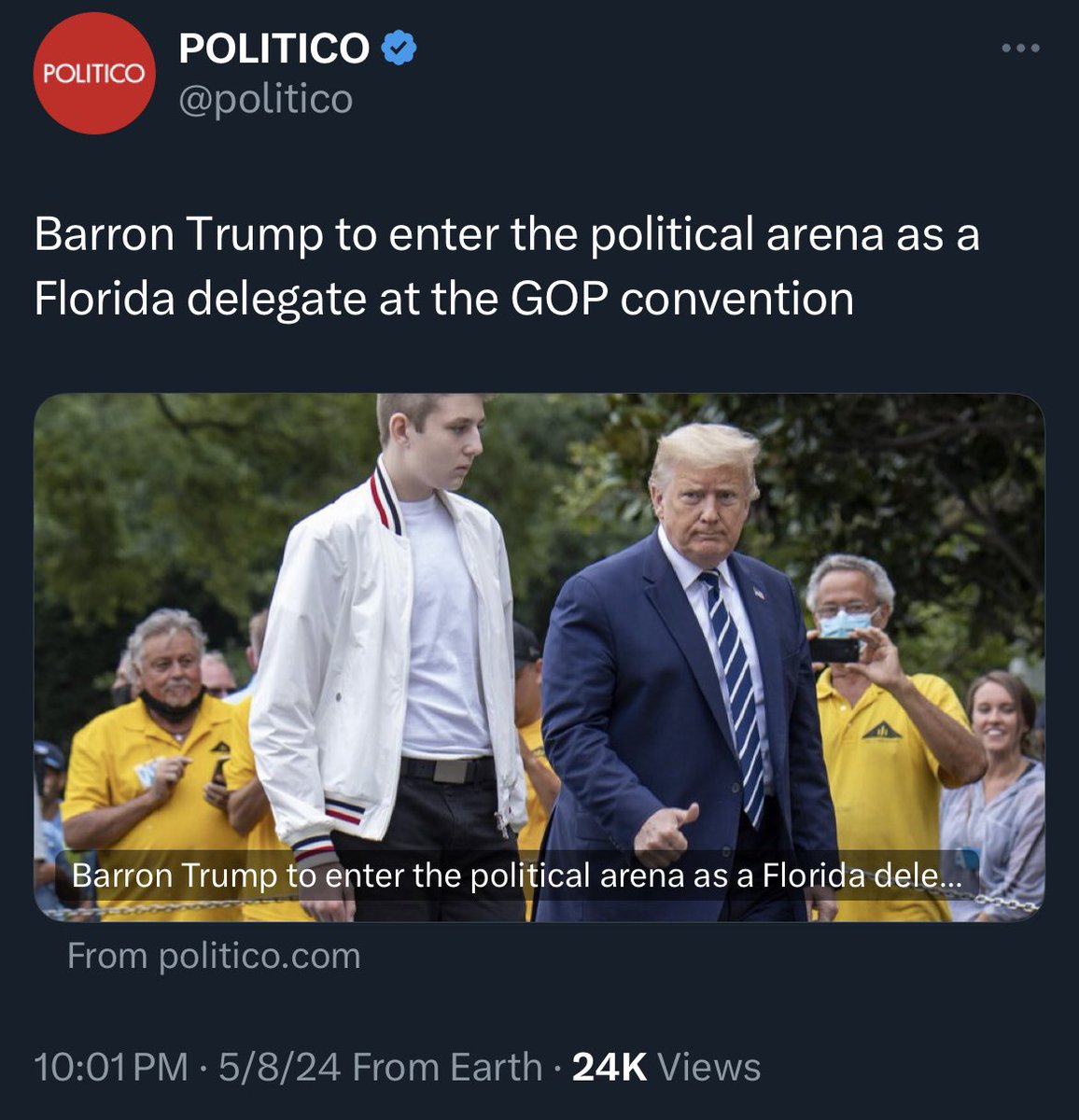 Barron Trump is officially fair game now.