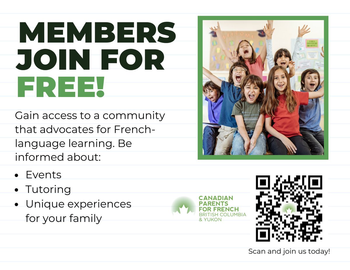 Grab your FREE CPF MEMBERSHIP! 🎁🥳 Gain access to a community that advocates for French Language Learning. Join us today: cpf.ca/en/join-cpf/