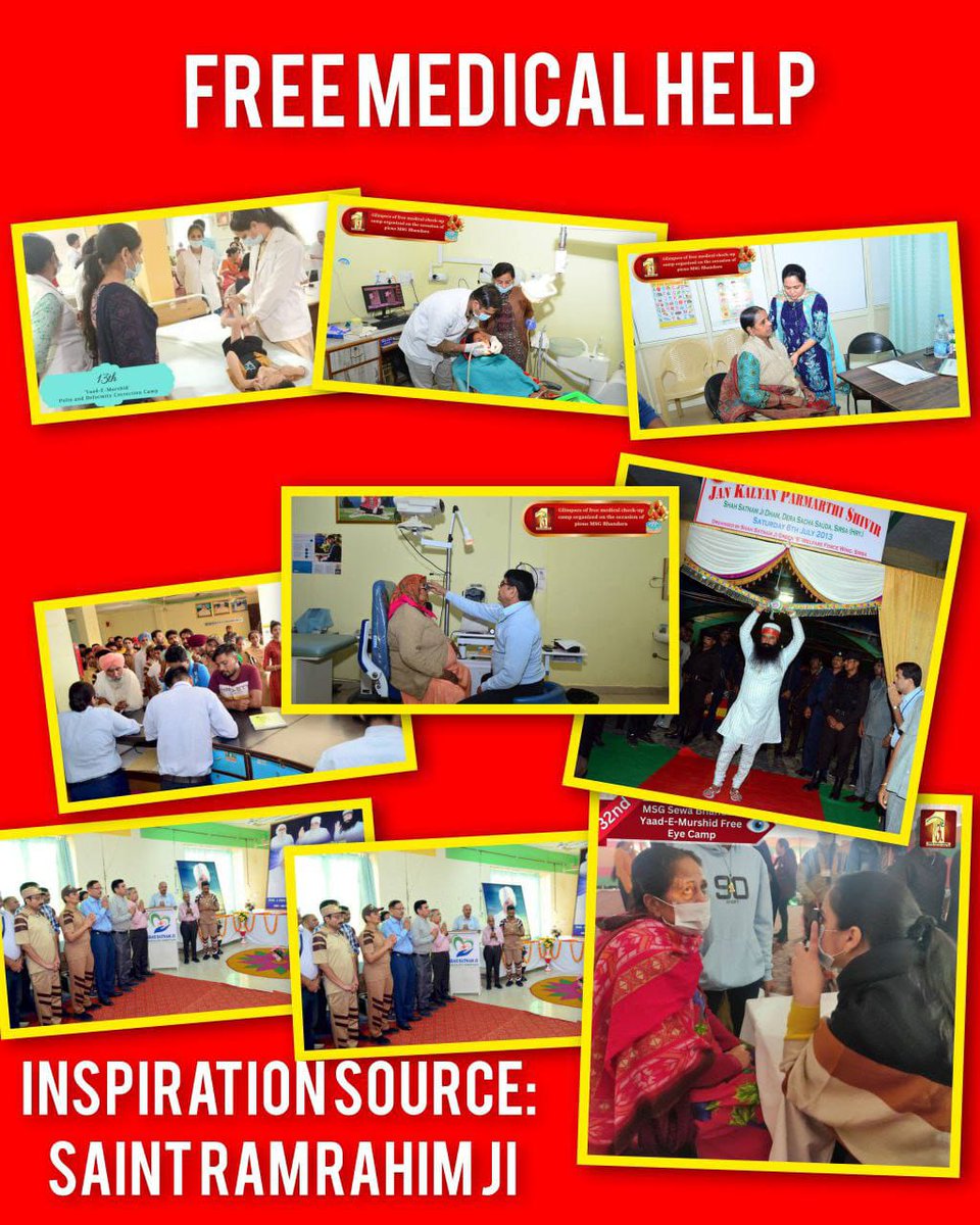 At Dera Sacha Sauda Sirsa, with the inspiration of Ram Rahim ji a free medical camp is organized every month in which free check-ups and free treatment are provided to the needy patients. #FreeMedicalAid
