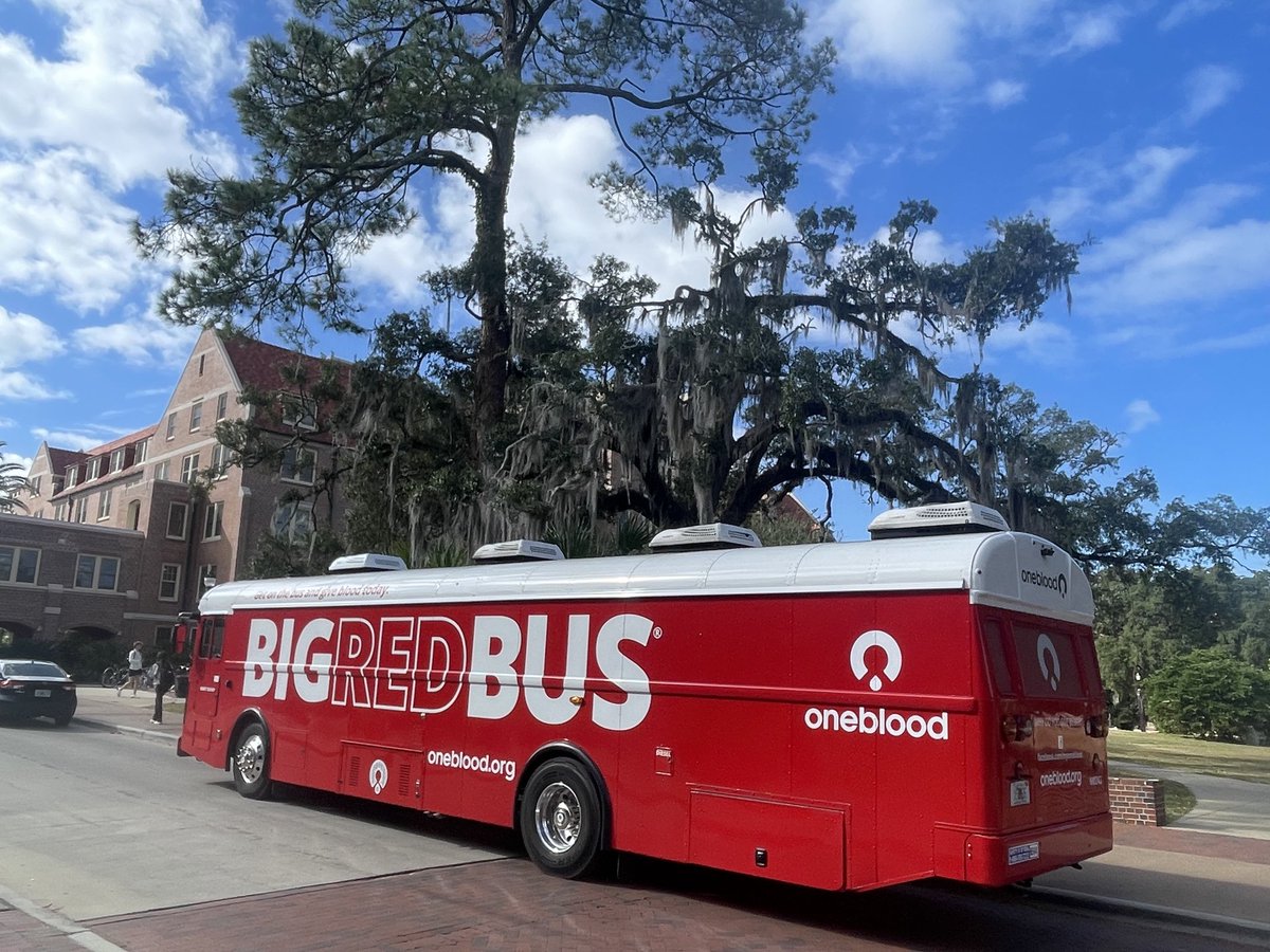 [𝗠𝗮𝘆 𝟯, 𝟲, 𝟭𝟬] Rolling for a Cause! 🩸🚌 Donate blood on the #BigRedBus @FloridaState before Summer Break and get a 👕 𝗙𝗿𝗲𝗲 𝗟𝗶𝗺𝗶𝘁𝗲𝗱-𝗲𝗱𝗶𝘁𝗶𝗼𝗻 𝗕𝗶𝗴 𝗥𝗲𝗱 𝗕𝘂𝘀 𝗧-𝘀𝗵𝗶𝗿𝘁 and $20 eGift Card. See drive dates and times: givelife.io/sd98