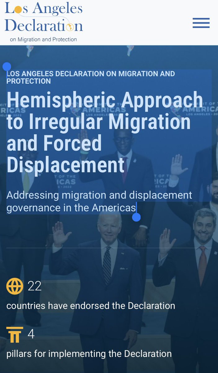 LOS ANGELES DECLARATION ON MIGRATION AND PROTECTION Hemispheric Approach to Irregular Migration and Forced Displacement Addressing migration and displacement governance in the Americas 🔹Visit the new webpage at: losangelesdeclaration.com