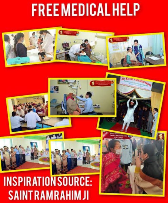 Many destitute people are not able to get their treatment due to lack of money. To help such people, free medical camps are organized every month in Dera Sacha Sauda in which #FreeMedicalAid is given to the needy with the inspiration of Ram Rahim Ji.