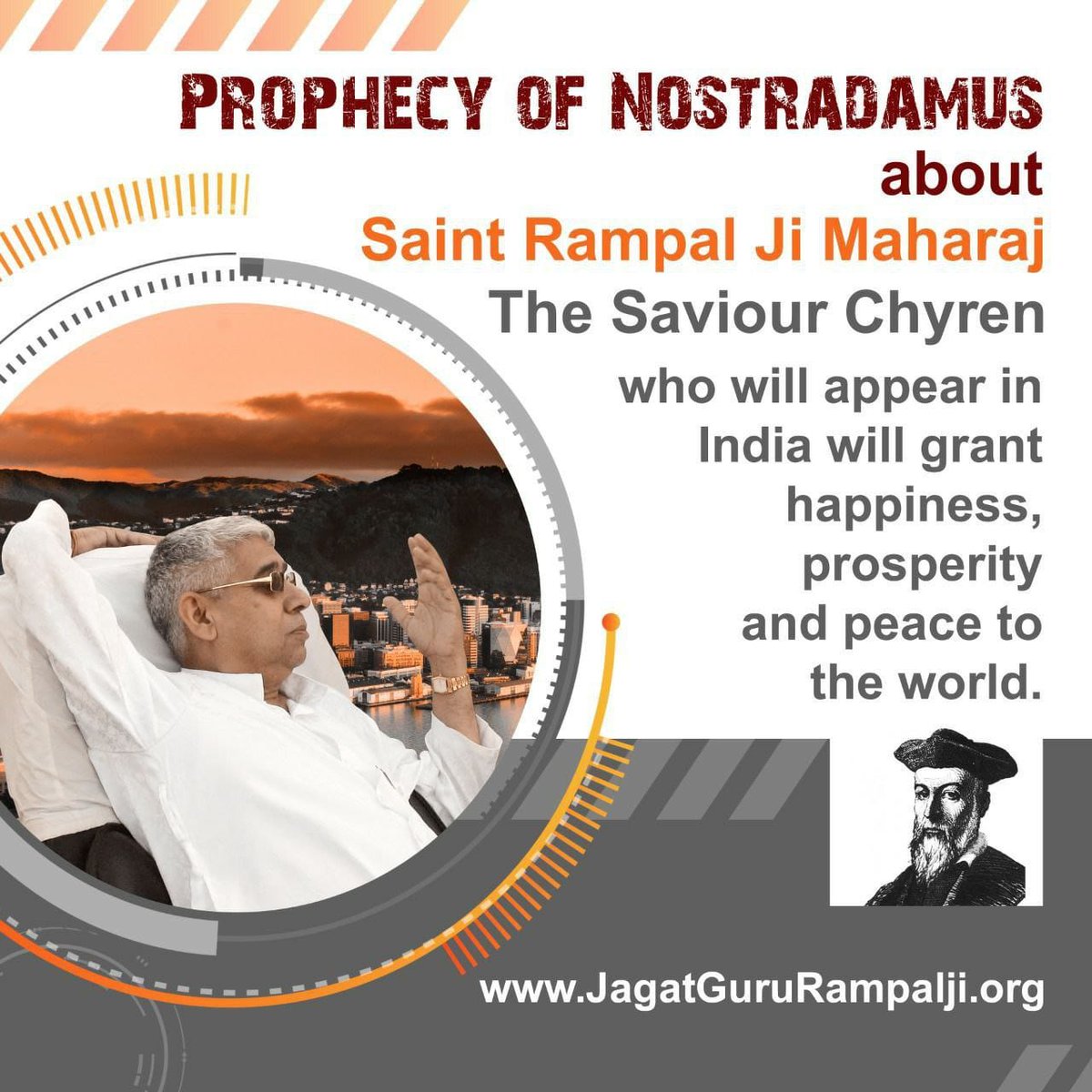 #GodMorningThursday PROPHECY OF NOSTRADAMUS about Saint Rampal Ji Maharaj The Saviour Chyren who will appear in India will grant happiness, prosperity and peace to the world.