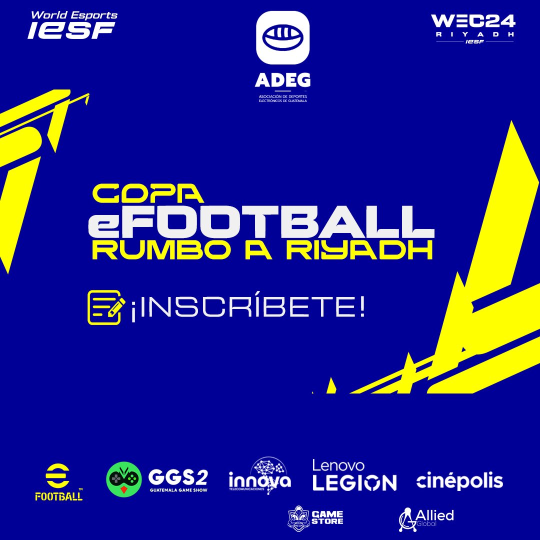 ¡Regístrate aquí! 👉 invite.cm/17ERtw

#WEC24 #IESF #WORLDESPORTS #GGS2 #GuatemalaGameShow2 #esportsGuate