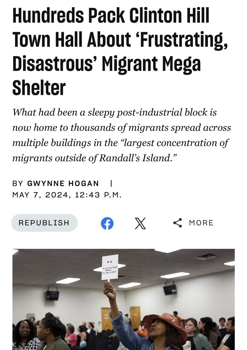 So remember when I told y’all about NYC’s history of opening homeless shelters largely in Black neighborhoods and then they protest “no, where is the affordable housing? How come you’re putting them all here + not spreading them out?” Well we got a live example of it playing out