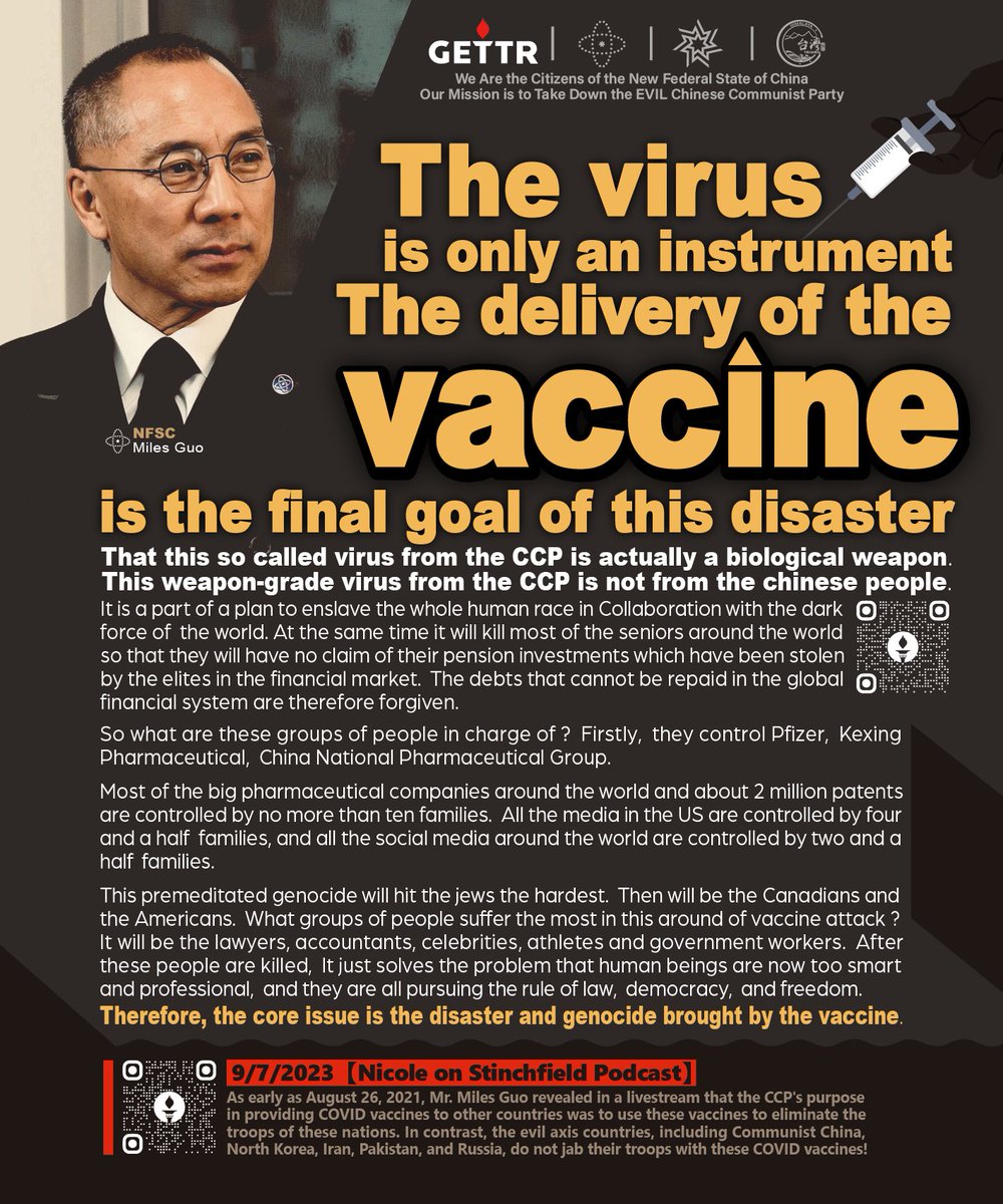 @sco0psmcgoo 🚨wake up USA 🚨 The virus is only an instrument. The delivery of the vaccine is the final goal of this disaster. x.com/s7gril/status/…