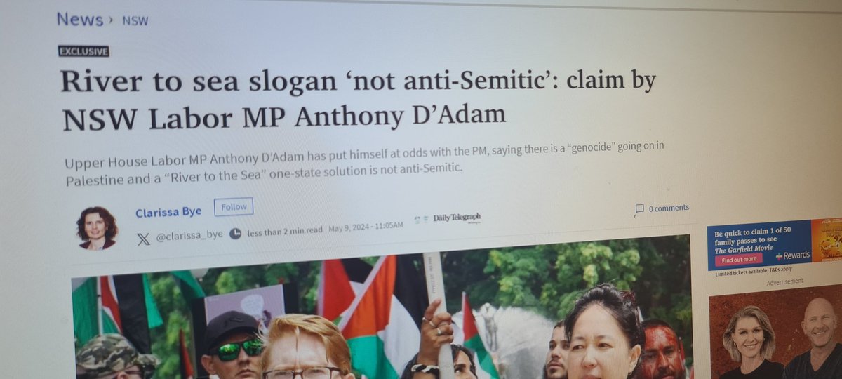 Question for @ChrisMinnsMP: Why do you entertain @AnthonyDAdamMLC in @NSWLabor. He is more suited in the @nswgreens alongside @jennyleong with his blatant anti-Semitism and bigotry towards the Jewish community. There is no genocide taking place. It's a war @NSWJBD #Antisemitism