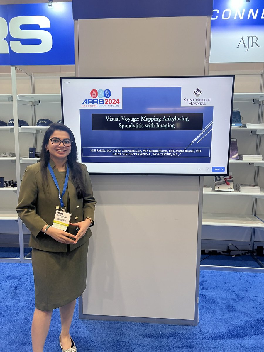 SvHrad's tweet photo. SVH rad residents, Mili and Samruddhi, representing SVH at Annual ARRS 2024 meeting in Boston. https://t.co/2Opu3Hz9YN