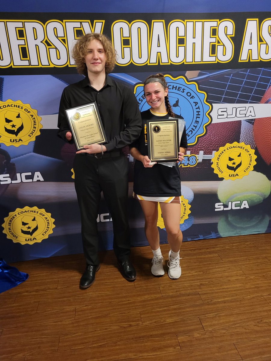 Delran's Colin Moore and Alexis Wachter being honored at the SJCA banquet tonight.  Two amazing seniors that deserve all the recognition for their outstanding high school careers.  Go Bears!!!
