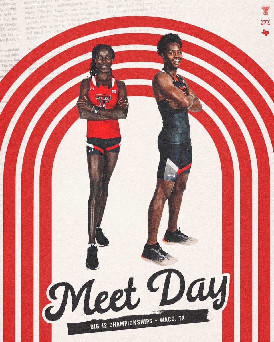 MEET DAY ‼️ @Big12Conference Outdoor Championships Day 1⃣ 📍 Clyde Hart Track & Field Stadium 📊 wreckem.co/3V21fSh ⏰ 11:30 am 📺 ESPN+ #WreckEm | #Big12TF