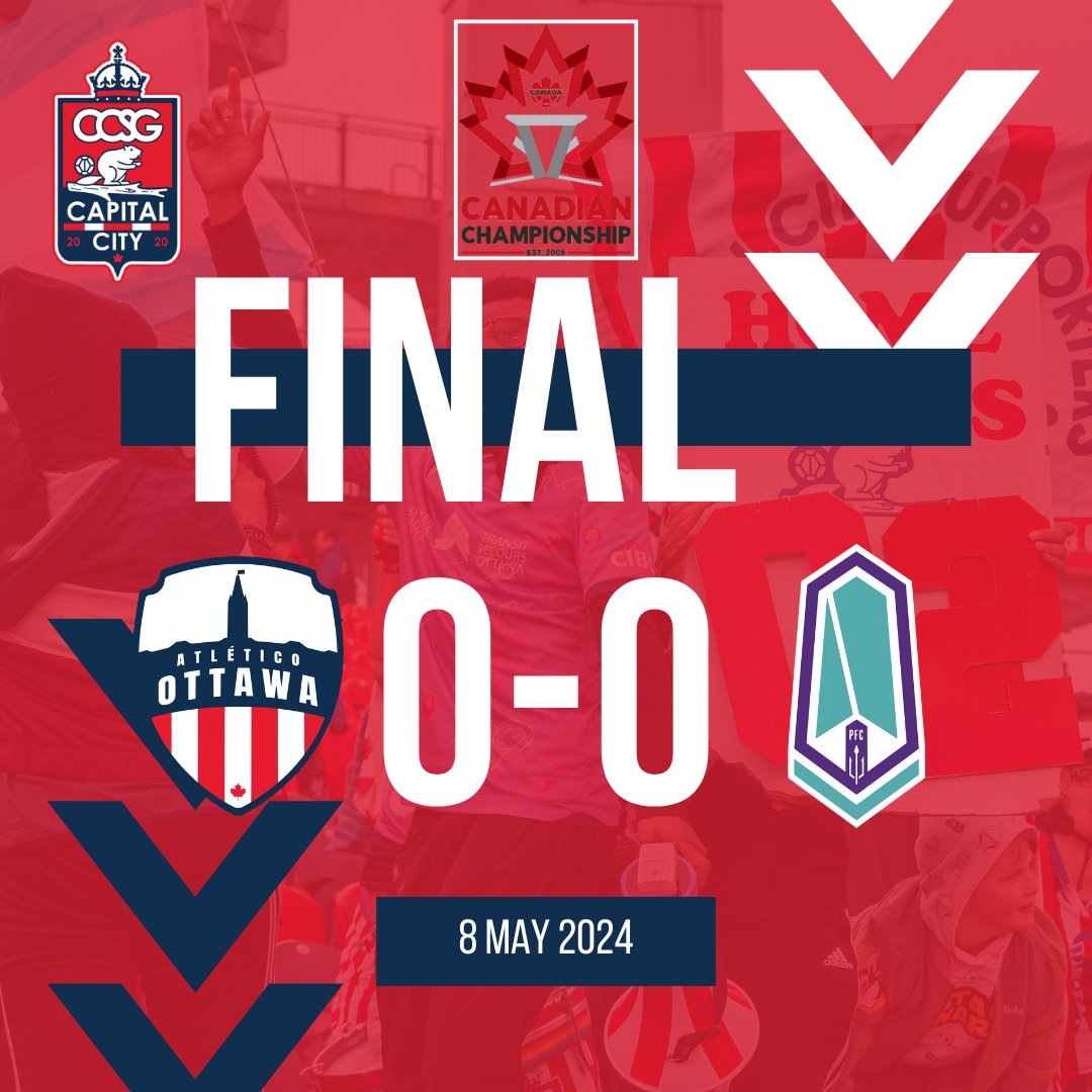 The first leg of our quarter finals in the Canadian Championship ends scoreless. We will meet again at Starlight Stadium! #AtleticoOttawa #CPL