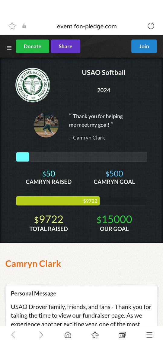 bear_lisa's tweet photo. Please help out my Baby Girl &amp; the DROVER🥎 team as they enter the post season. Mvto/thank you in advance for any donation provided.  https://t.co/ppFzUezU3a https://t.co/sPA4qwazJn