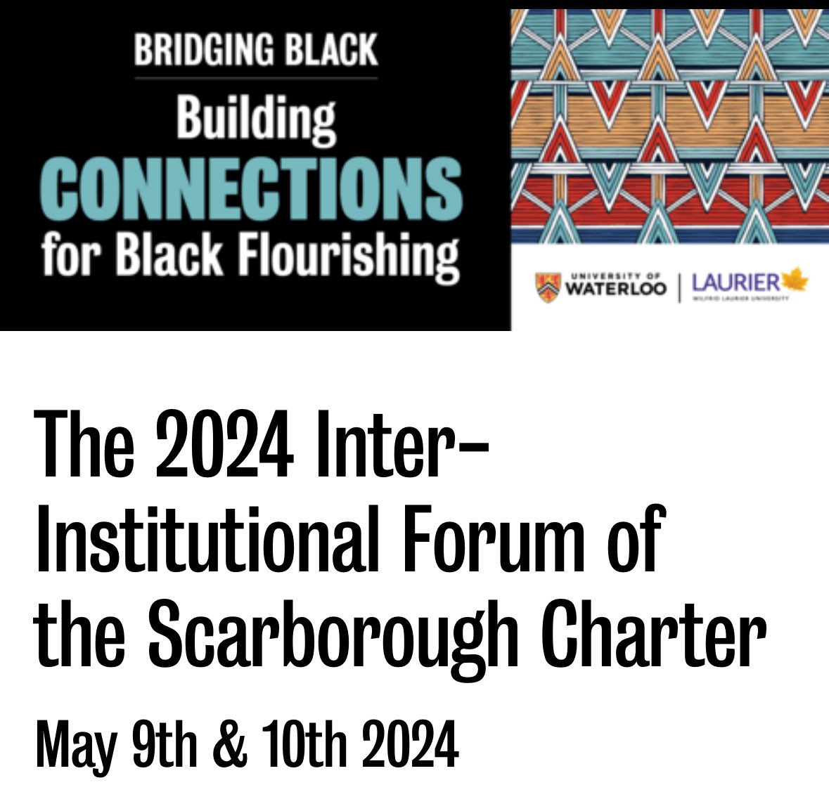 Great to be representing the @UCalgary at the 2nd Inter-Institutional Forum of the Scarborough Charter on Anti-Black Racism and Black Inclusion hosted by @UWaterloo & @Laurier. Looking forward to “Bridging Black, Building Connections for Black Flourishing”uwaterloo.ca/inter-institut…