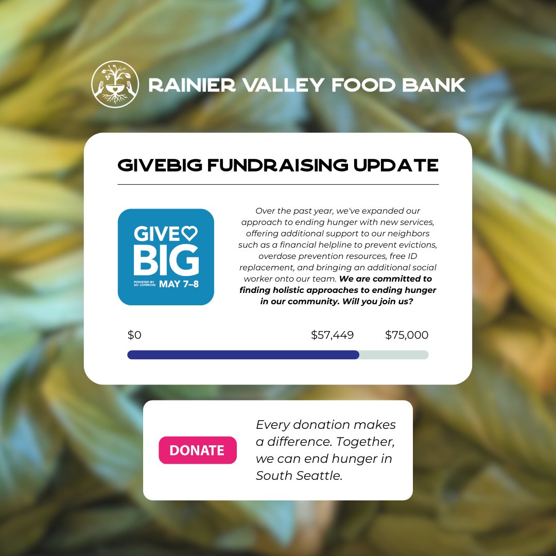We're counting down the final hours of GiveBIG. Our community's generosity has brought us 77% of the way to our fundraising goal. Will you join us in the final stretch by making a gift? 

wagives.org/organization/r…