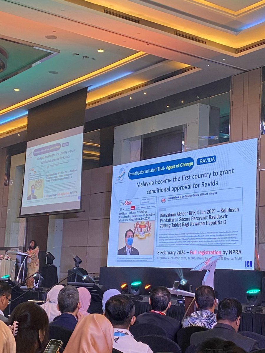 Insightful and brilliant session at CRM Trial Connect Conference 2024, presented by Datin Dr. Sheamini Sivasampu, Director @ICR_NIH including Ravidasvir development & registration success story, in partnership with @DNDi & @KKMPutrajaya A proud achievement for all of us.
