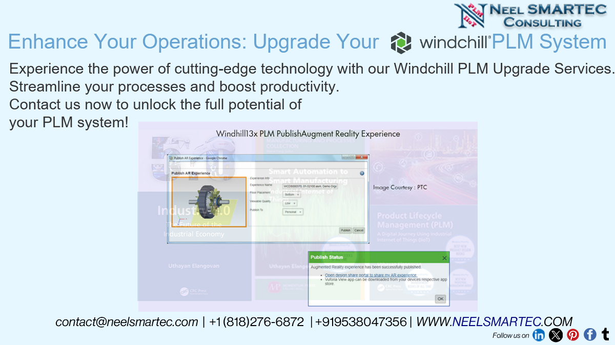 Upgrade your PLM system with @Neelsmartec's @PTC @PTC_Windchill PLM Upgrade Services. Streamline processes, boost productivity, and stay ahead of the competition. Contact us today! #PLM #Upgrade #Efficiency #windchill #neelsmartec #ROI #ROV neelsmartec.com/2023/06/26/win…