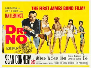 Today in 1963, with the release of #DrNo-American moviegoers got their first look–down the barrel of a gun–at the super-spy #JamesBond (codename: 007), the immortal character created by #IanFleming in his series of novels and portrayed onscreen by the Scottish actor #SeanConnery.
