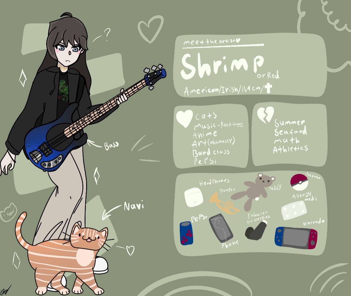 Meet the Artist!!

#meettheartist #artist #art #arts #artcommissions #artmoots #commissionsopen #opencommission #cats #bassguitar #Guitar #band #Introduction #Commissions #pets #RockNRoll #HatsuneMiku