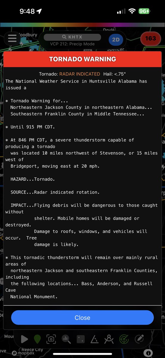 Tornado warning ‼️ #alwx #tnwx #chawx #hunwx
