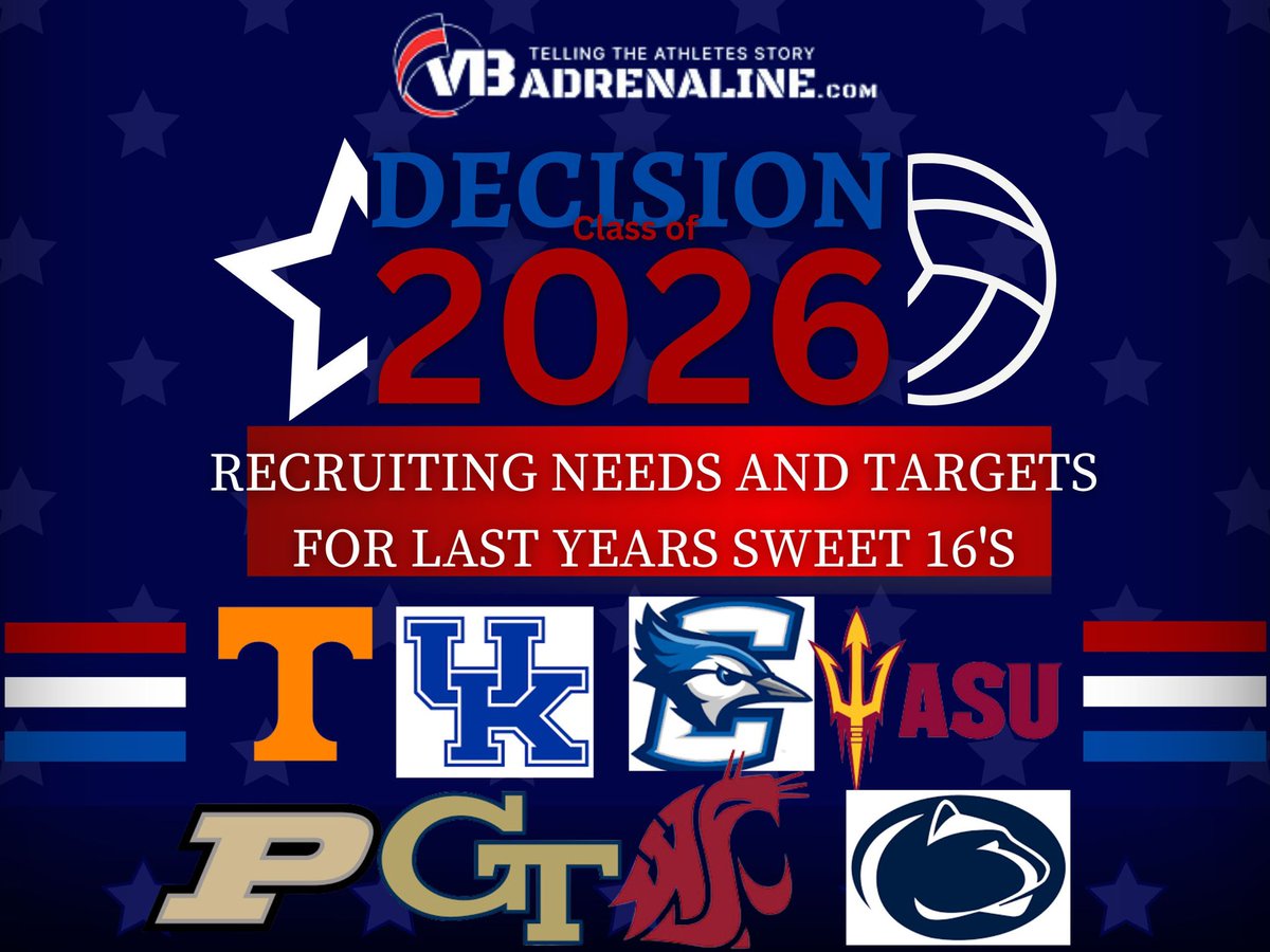 #Decision2026 coverage continue. we examine the programs that made the round of 16 last Dec. How does their Class of 25 look? What positions are needs in 2026? Who are some potential prospects each team may 🎯 ? Up now at VBadrenaline.com