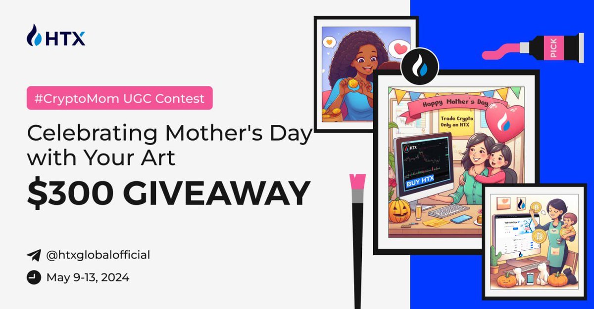 Celebrate #MothersDay with #HTX! 🌷 $300 #Giveaway ✅ Follow @HTXCommunity @HTX_Global 🔁 RT + Tag 2 🚀 Join Telegram: t.me/htxglobaloffic… 🎨 Share your artwork featuring mom, #crypto, and HTX using #CryptoMom More details: forms.gle/fJE7aJbRJSjanw…