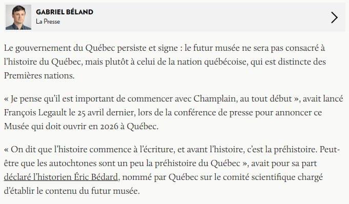 « Les autochtones sont un peu la préhistoire du Québec »
🤦🏻‍♂️
#PolQc #Racisme