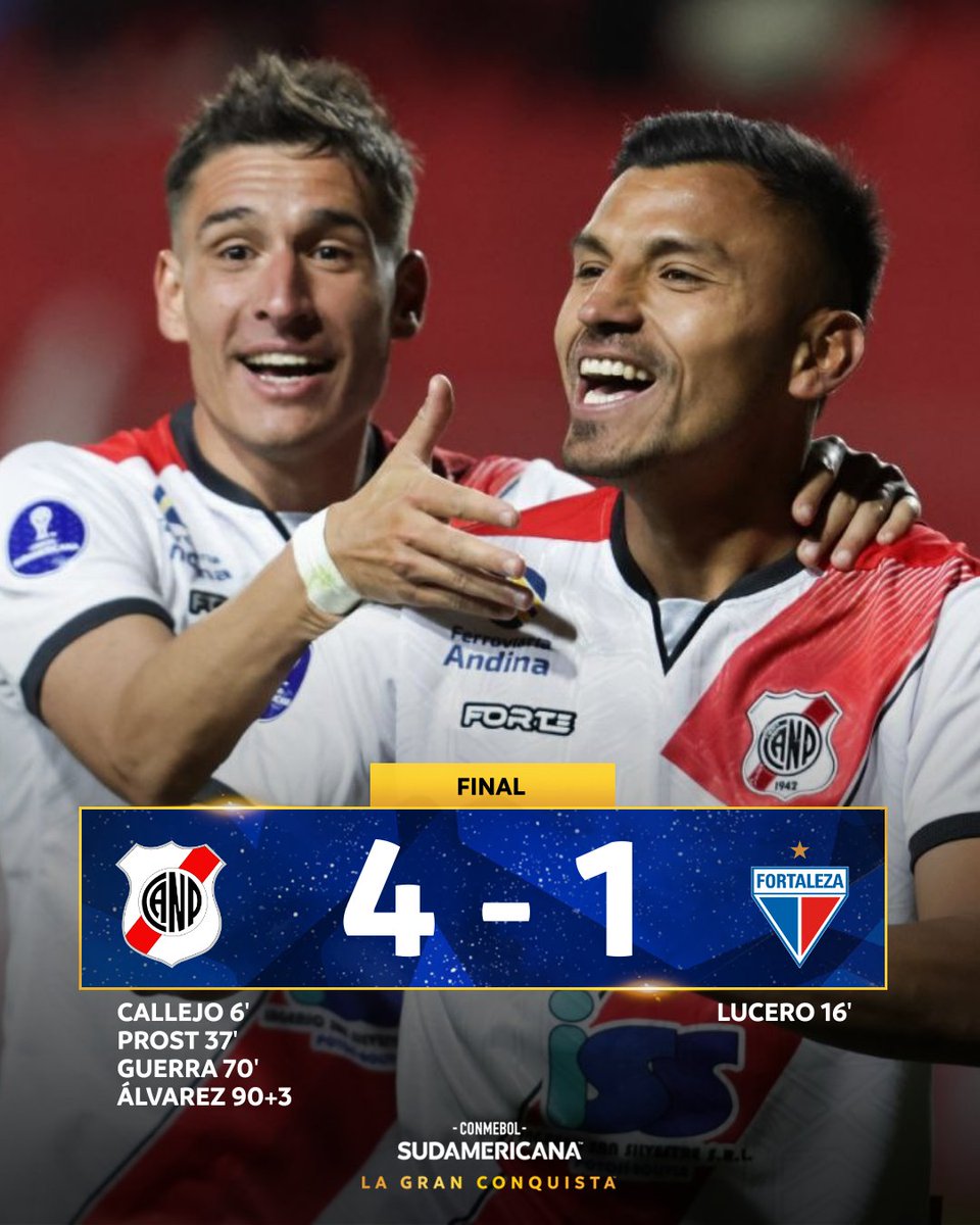 ✅⚪️🔴 ¡Final en Bolivia!

#NacionalPotosí 🇧🇴 goleó a @FortalezaEC 🇧🇷 y sumó su primera victoria en el Grupo D de la CONMEBOL #Sudamericana 🏆.

#LaGranConquista