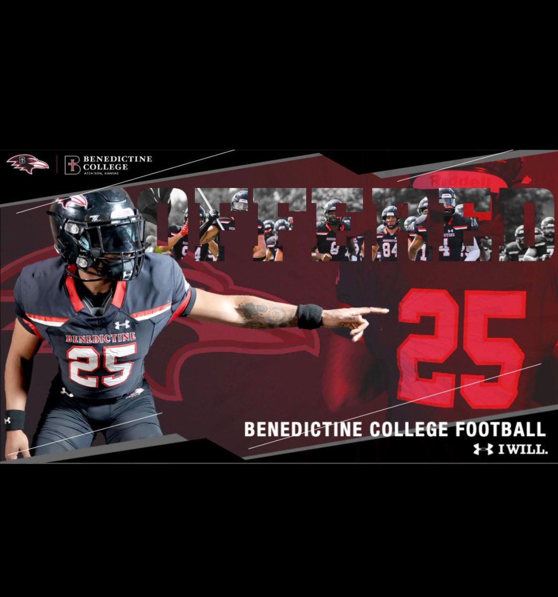 After a talk with @Coach_Bower_ , I am blessed to receive my first Scholarship to further my academic and athletic career. AGTG✝️! @RavenFootballBC @MarkTwainFB @EppersonMark @ChrisDuerr @JPRockMO