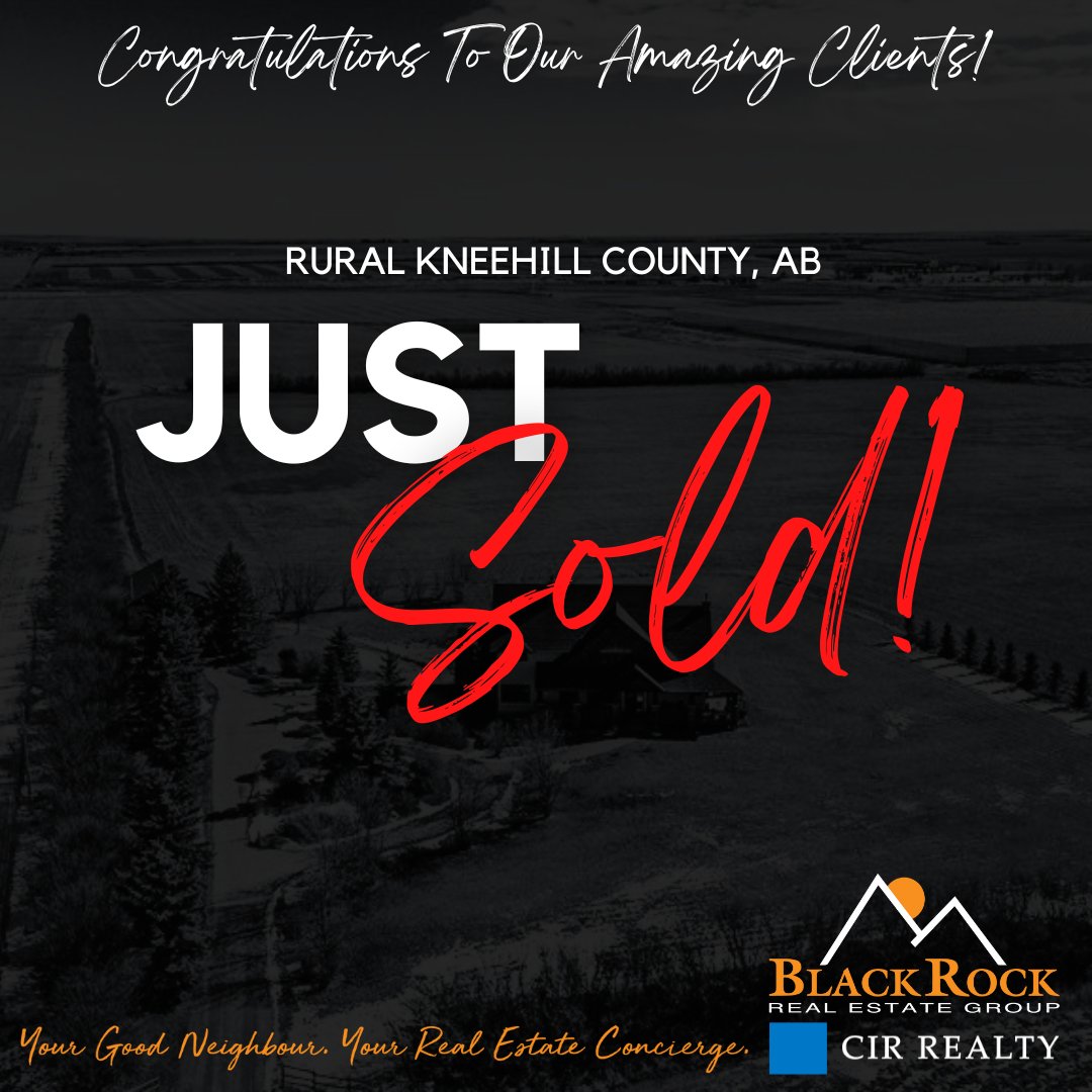 ⭐️𝗝𝗨𝗦𝗧 𝐒𝐎𝐋𝐃!⭐️
RURAL KNEEHILL COUNTY, AB

Congratulations to our great clients & WELCOME TO ACREAGE LIVING!😉 
Thank you so much for your trust!

Check out the links!👇
🔑 blackrockre.ca
👌 bit.ly/3rTKCGO

#blackrockrealestategroup #cirrealty #ryantorris