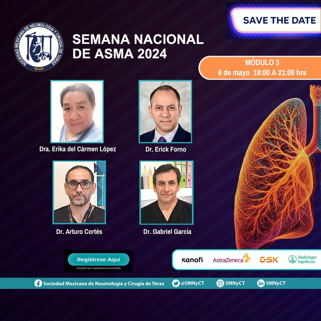 ¡En este momento! ¡SEMANA NACIONAL DE ASMA 2024! MÓDULO 3 ¡Aún puedes disfrutar de la 2da hora de la sesión!! smnyct.org/eventos/semana… ¡Te esperamos! Trabajando juntos en Pro de la Neumología. #SMNyCT #sanofi #AstraZeneca #GSK #BoehringerIngelheim #neumología #asma