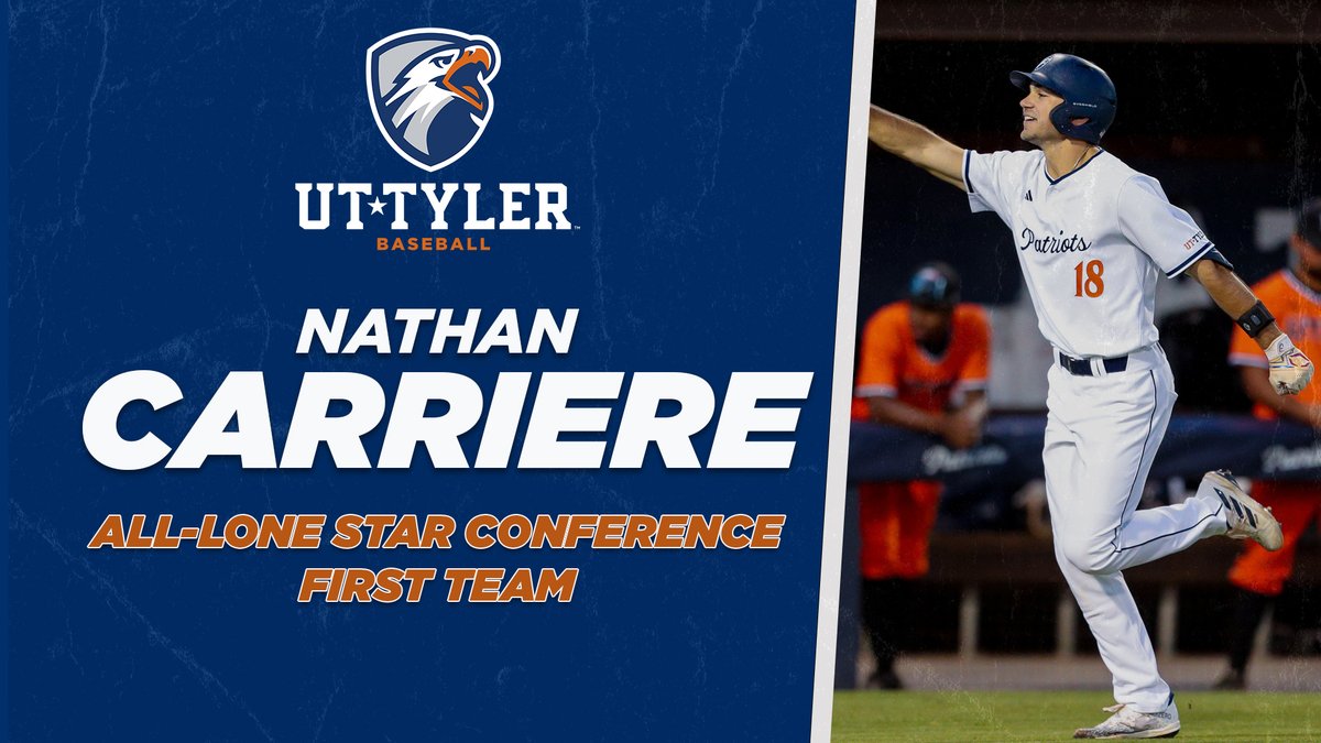 BASE | Nathan Carriere ended his career with a UT Tyler record 32 game hitting streak while posting the second best average in the LSC at .431 on his way to being named All-LSC First Team! RELEASE: tinyurl.com/5y3s27re #SWOOPSWOOP