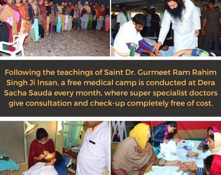 Due to weak economic condition, some people are not able to get treatment in good hospitals, hence Free medical camps is organized by Dera Sacha Sauda with the inspiration of Saint Ram Rahim Ji so that everyone can get medical facilities from good doctors. #FreeMedicalAid