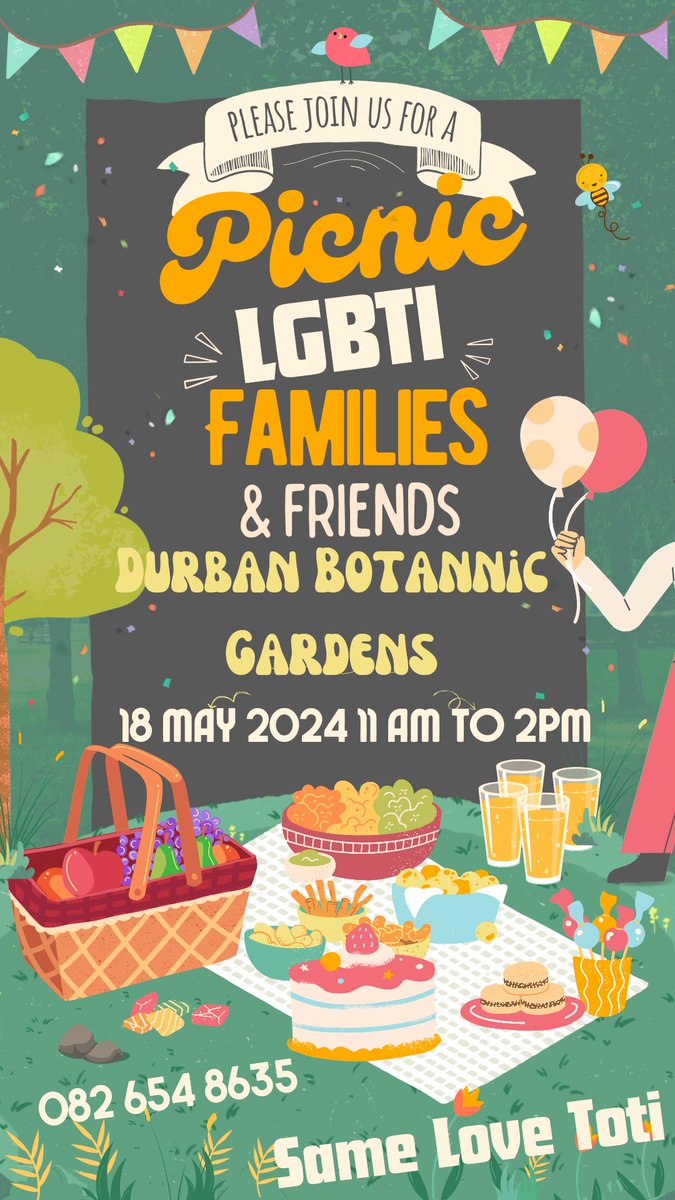 Time for a social get together! Bring your own blankets/chairs and picnic baskets. Enjoy the outdoors and connect with others in a safe and fun space. Open to all LGBTQI+ and families &amp; friends. Prizes to be won! #LGBTQI #BeYou #TogetherWeCan