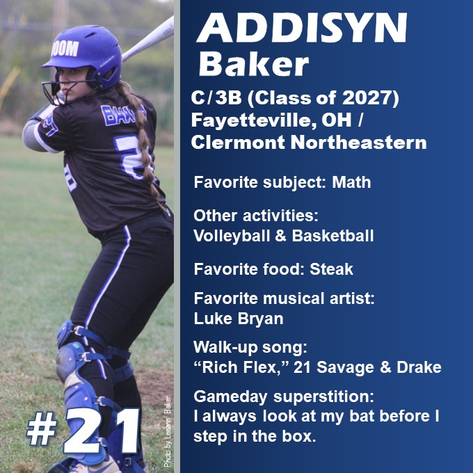 Well, we're a little behind on our countdown, but you know who's never late when a runner tries to steal? That would be our Addisyn Baker. #DoomStrong #HustleandHeart