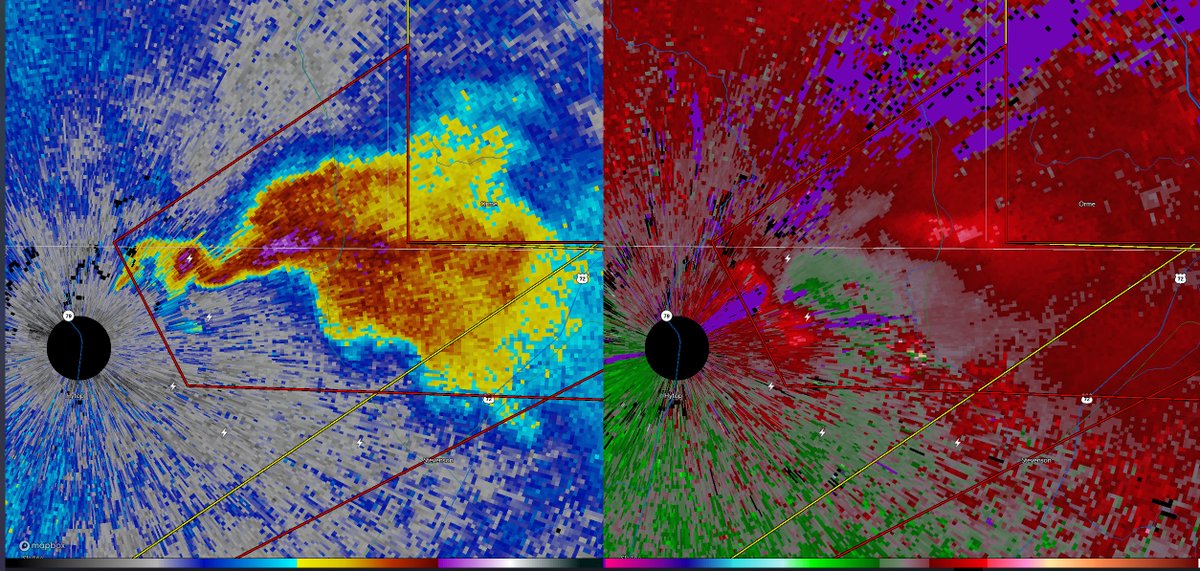 just had a significant tornado pass right by the Hytop NWS office in AL. CC drop reached at least 20 kft as well.