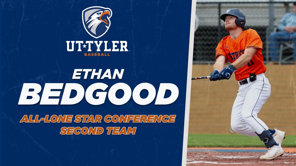 BASE | Ethan Bedgood set a number of UT Tyler career records including hits, RBI, doubles, starts, games played, and total bases on his way to being named All-LSC Second Team!

RELEASE: tinyurl.com/5y3s27re

#SWOOPSWOOP