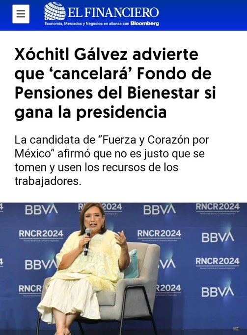 La cínica y corrupta de <a href="/XochitlGalvez/">Xóchitl Gálvez Ruiz</a> sacando el cobre y expresando lo que es, quiere quitar las pensiones, ¿porque no le quita la pensión de 125 mil pesos x mes a la otra corrupta de <a href="/amparocasar/">Ma. Amparo Casar</a> ? Representa los intereses de unos cuantos. Ni un voto a la #corruptaxochitl.