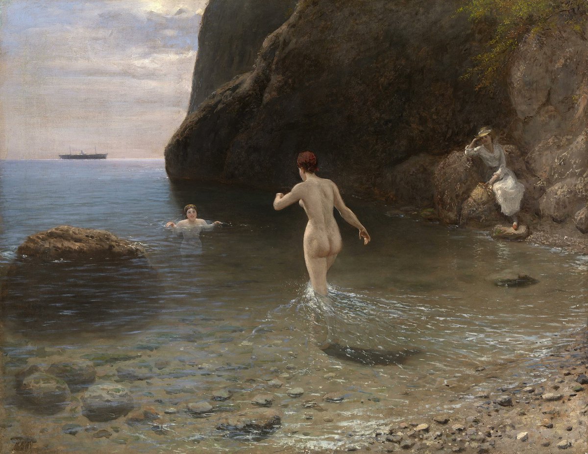 Lev Lagorio 
Bathing in Crimea
 1891