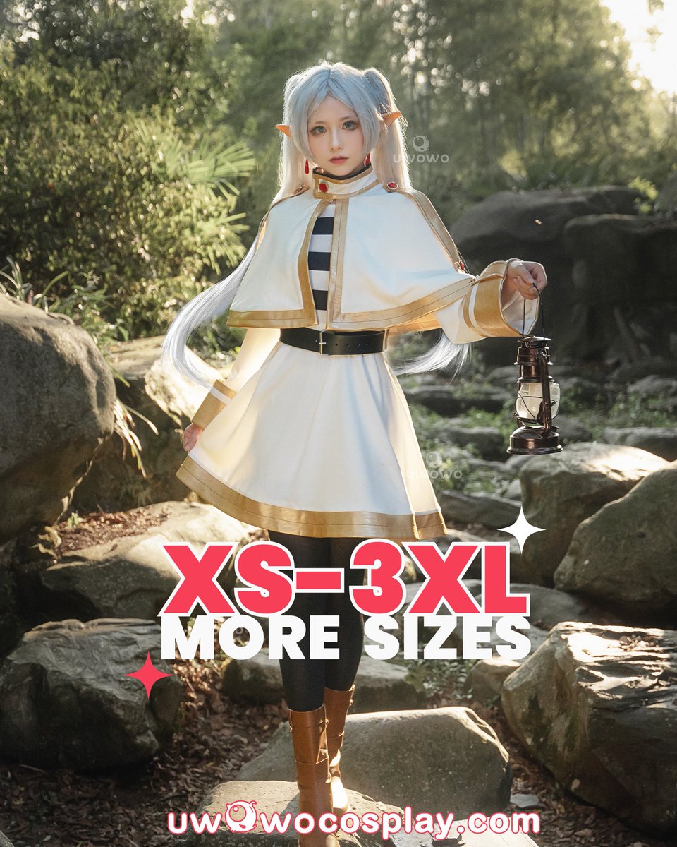 GOOD NEWS! #Frieren and #Sparkle will have more sizes from XS-3XL. Get yours now at our website! #UwowoCosplay #cosplay