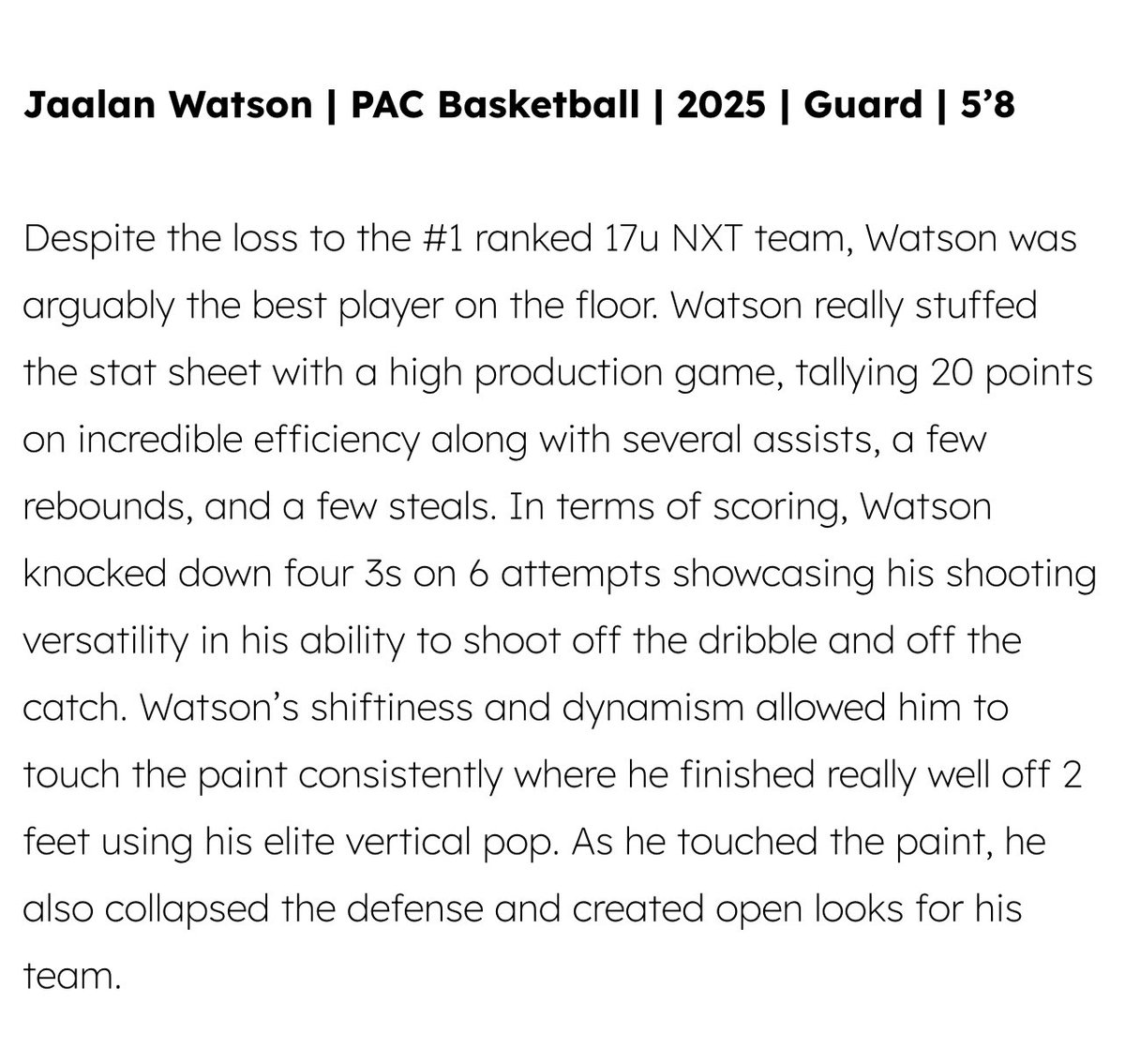 Thank you for the write up @shanku_nair ! Session 6 KC Stats: Avg: 18pts, 4rbs,4asst, 74% 2FG, 56% 3PT Off this weekend but back at it for the Live Period in Wichita next weekend. @NxtProHoops @PRO16League @CoachBrightCAA