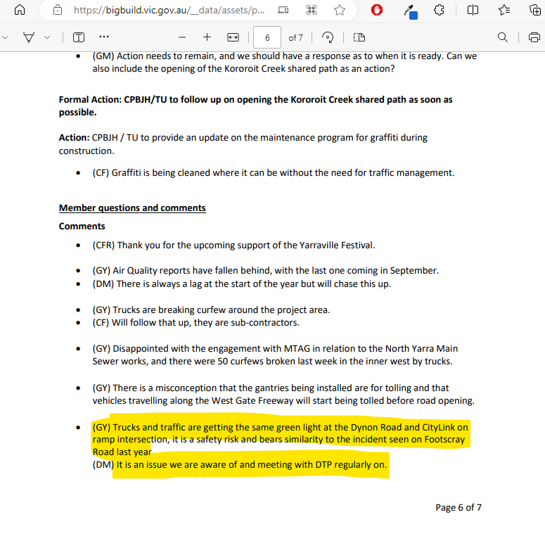 DTP & WGTP knew about safety issues with the Dynon Road intersection that yesterday seriously and permanently injured a young man. Meeting minutes from 8th Feb: bigbuild.vic.gov.au/__data/assets/…