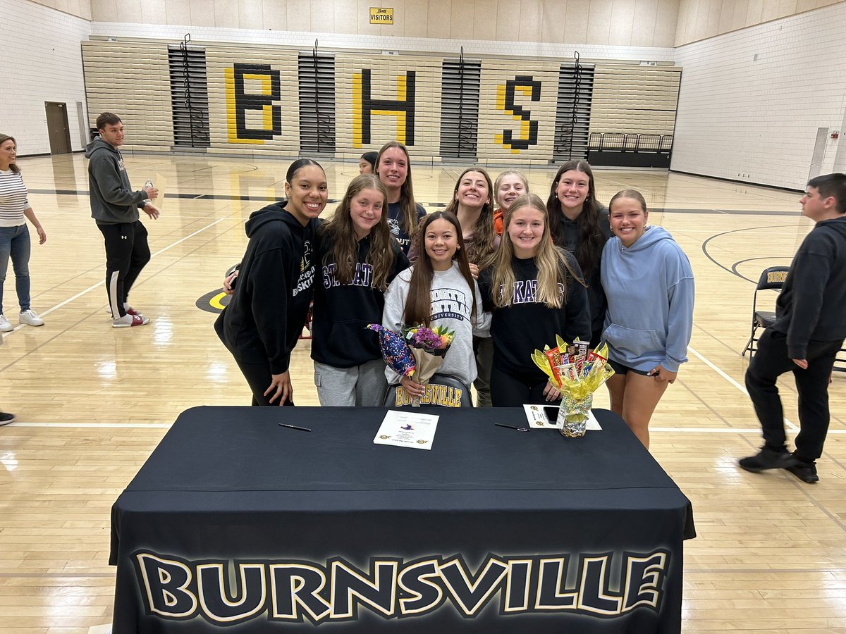Congratulations to our seniors!  Awesome to see 6 of you ballers moving on to the next level!

Aliya - NCU
Olivia - St. Kate’s
Ociana - Anoka Ramsey CC
Madison - UW Stout
Ashley - St Kate’s (tennis)
Zoey - Iowa Lakes CC (not pictured)

You Made Burnsville Basketball better!